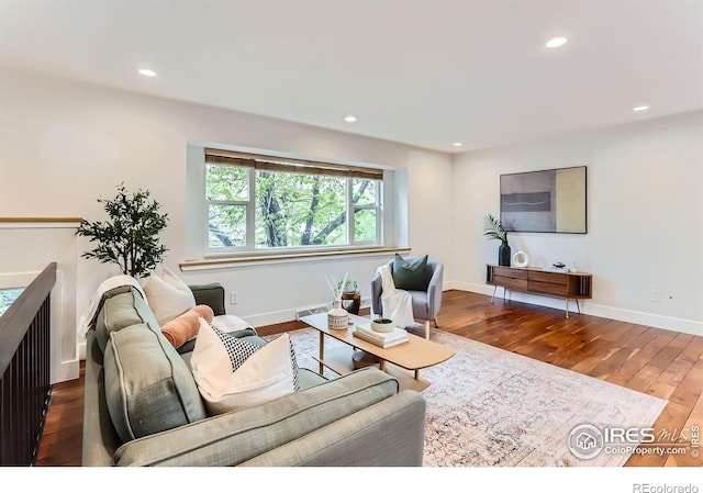 2550 Woodstock Pl, Boulder, CO 80305 - living area with wood finished floors, recessed lighting, and baseboards