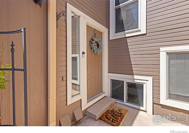 view of exterior entry