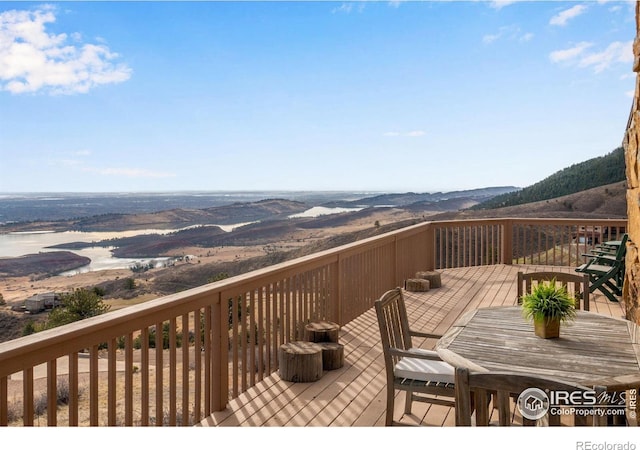 6300 Feldspar Ct, Bellvue, CO 80512 - wooden terrace featuring a mountain view