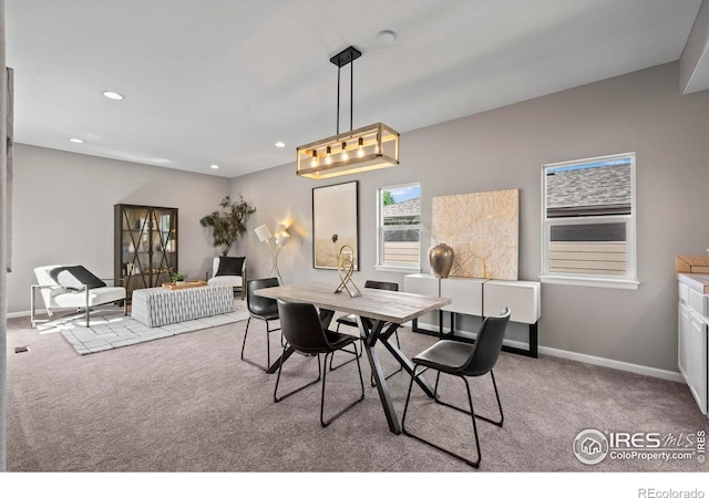 2458 Vale Way, Erie, CO 80516 - dining room featuring carpet floors, baseboards, and recessed lighting