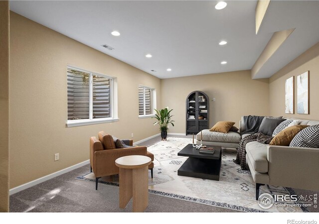 2458 Vale Way, Erie, CO 80516 - carpeted living room featuring recessed lighting and baseboards