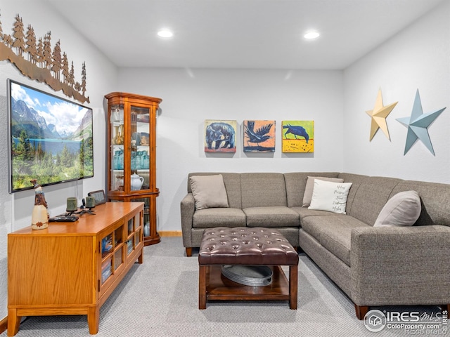 658 Cedar Ridge Cir, Estes Park, CO 80517 - living room featuring light colored carpet and recessed lighting