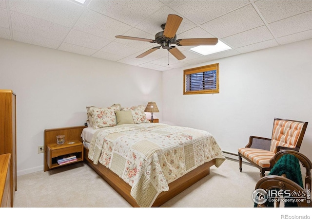 1433 Vista View Ln, Estes Park, CO 80517 - bedroom featuring carpet flooring, a drop ceiling, a ceiling fan, and baseboards