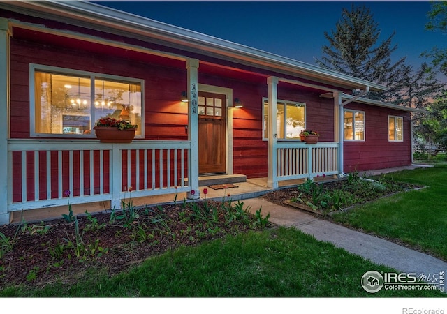 view of front of house featuring covered porch