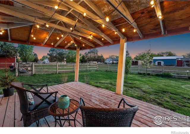 view of deck at dusk