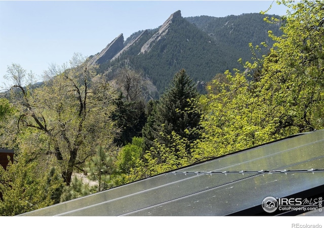 505 Geneva Ave, Boulder, CO 80302 - view of mountain backdrop featuring a heavily wooded area