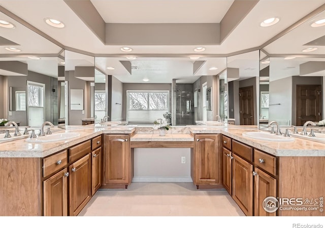 14180 Whitney Cir, Broomfield, CO 80023 - full bathroom with recessed lighting and vanity