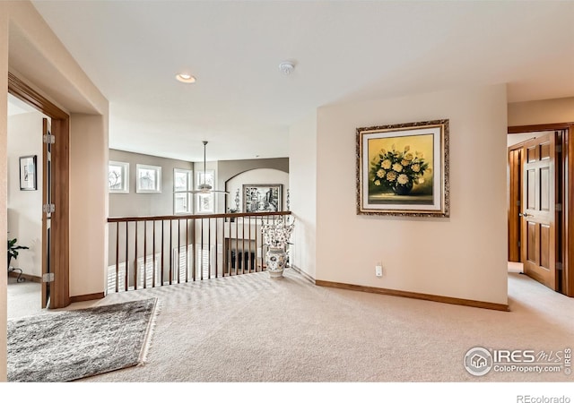 14180 Whitney Cir, Broomfield, CO 80023 - corridor featuring carpet flooring, baseboards, and recessed lighting