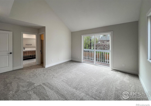 5978 Scotswood Ct, Boulder, CO 80301 - unfurnished room with carpet floors, lofted ceiling, and baseboards