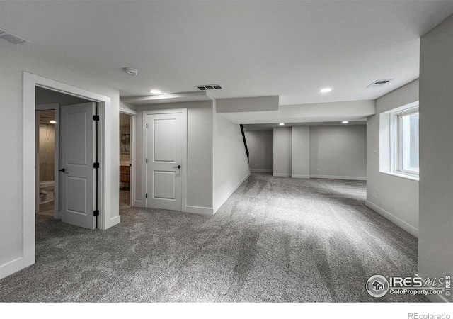 5978 Scotswood Ct, Boulder, CO 80301 - below grade area featuring carpet, baseboards, and recessed lighting