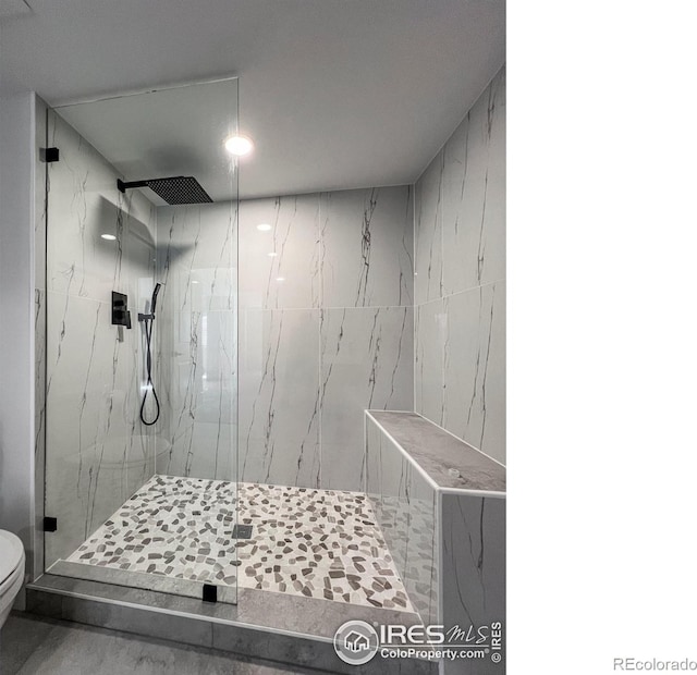 5978 Scotswood Ct, Boulder, CO 80301 - bathroom with toilet and a marble finish shower