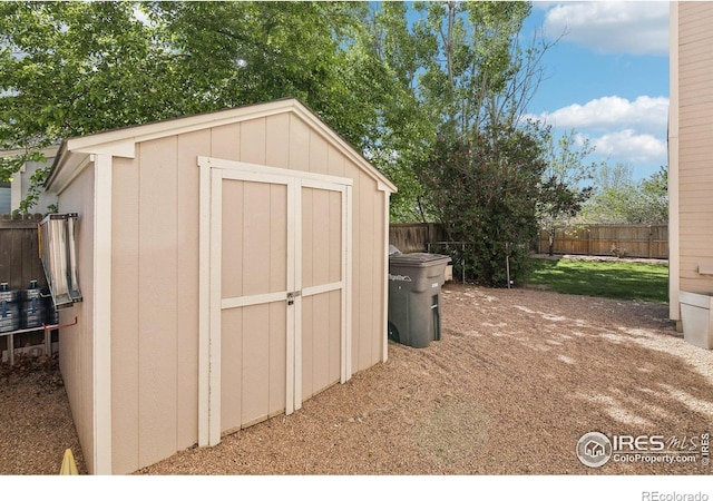 710 Sedge Way, Lafayette, CO 80026 - view of shed featuring a fenced backyard