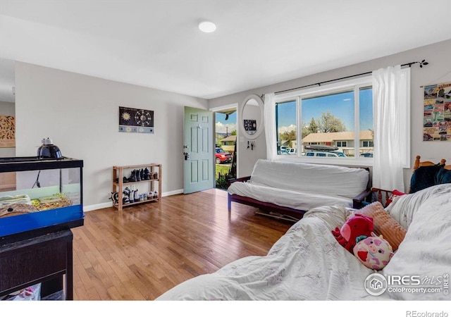 3100 Denton Ave, Boulder, CO 80303 - bedroom with wood finished floors and baseboards