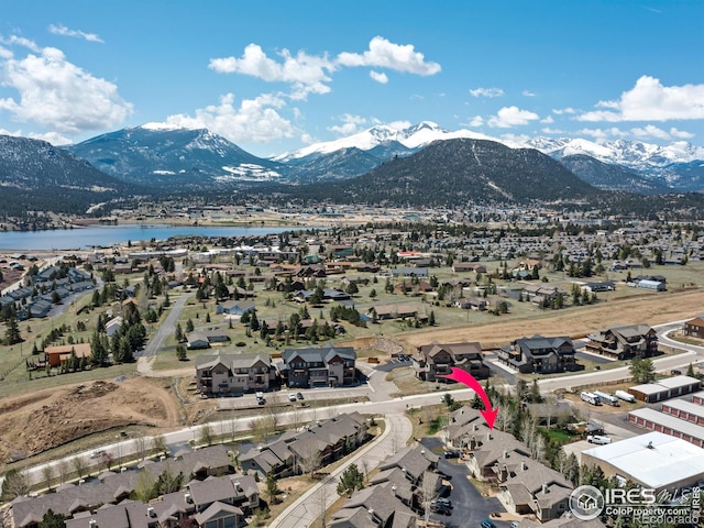 865 Crabapple Ln, Estes Park, CO 80517 - aerial perspective of suburban area with a water and mountain view