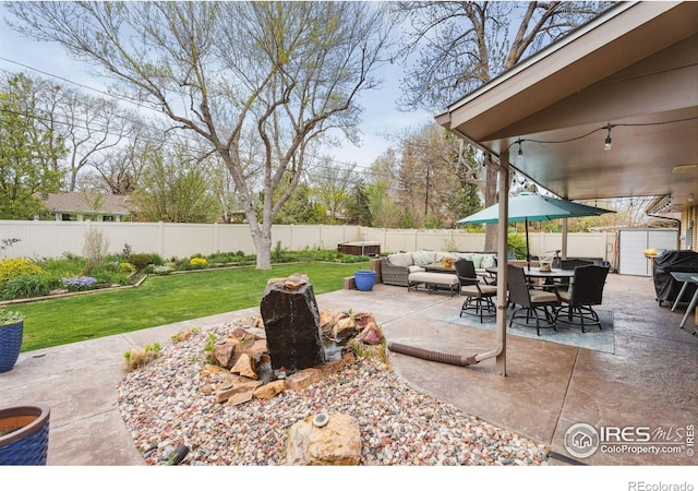 2001 James Dr, Loveland, CO 80538 - view of patio / terrace with an outdoor hangout area and outdoor dining space