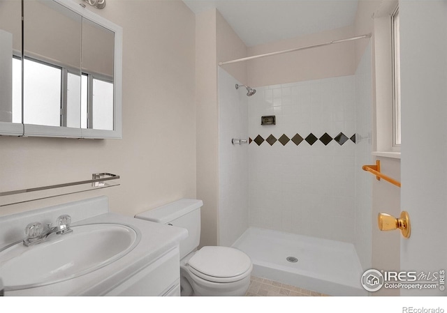 1201 Stein St, Lafayette, CO 80026 - full bath featuring toilet, a tile shower, and vanity