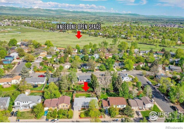 1201 Stein St, Lafayette, CO 80026 - aerial view of residential area with mountains