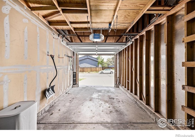 garage featuring a garage door opener