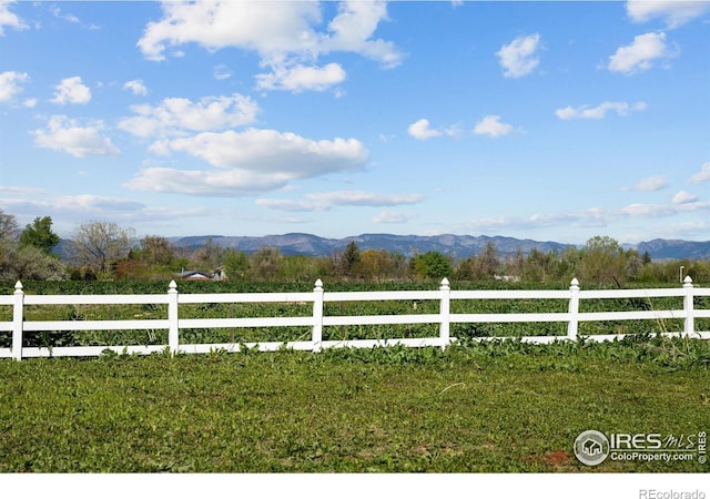 1341 N 95th St, Lafayette, CO 80026 - view of yard featuring fence, a mountain view, and a view of rural / pastoral area