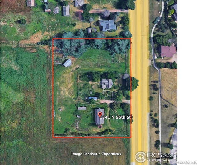 1341 N 95th St, Lafayette, CO 80026 - map / location with property parcel outlined