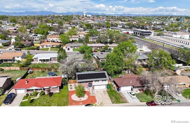 8351 Ralph Ln, Denver, CO 80221 - aerial view of residential area featuring a mountain backdrop