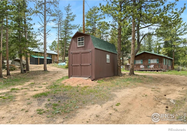view of shed