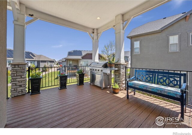 4843 Mariana Hills Cir, Loveland, CO 80537 - deck featuring a residential view and area for grilling