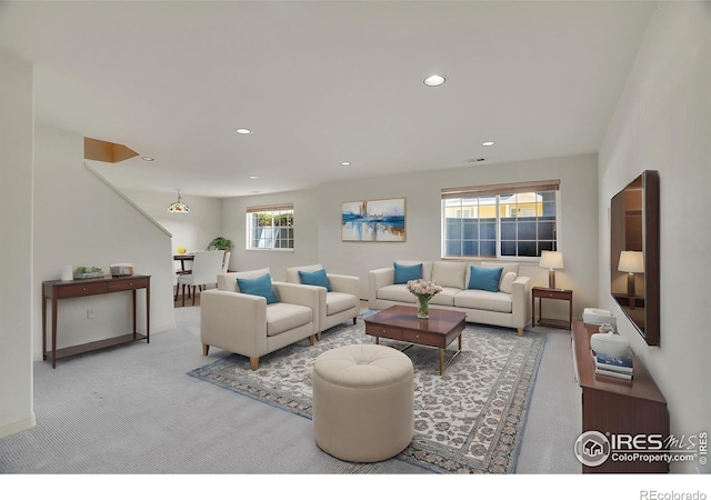 3742 Florentine Cir, Longmont, CO 80503 - carpeted living area featuring recessed lighting and baseboards