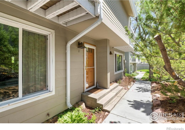 view of doorway to property
