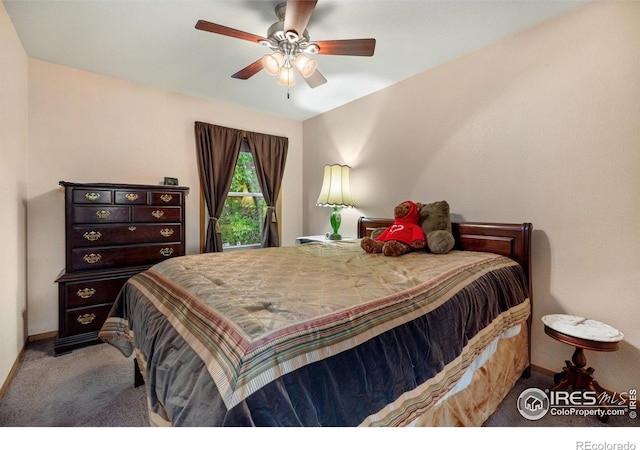 3949 Willowood Ave, Loveland, CO 80538 - bedroom featuring light carpet, baseboards, and ceiling fan