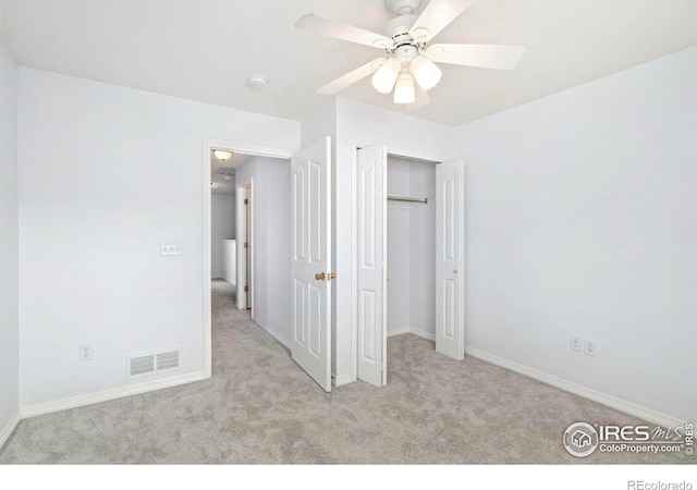 1014 Andrews Peak Dr Unit B107, Fort Collins, CO 80521 - unfurnished bedroom with carpet, baseboards, a closet, and ceiling fan