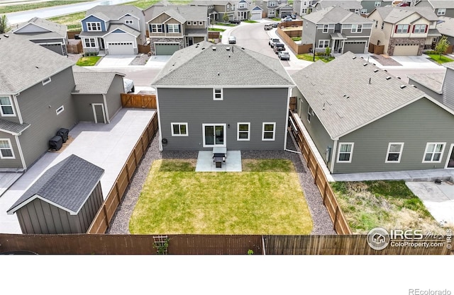 aerial view of residential area