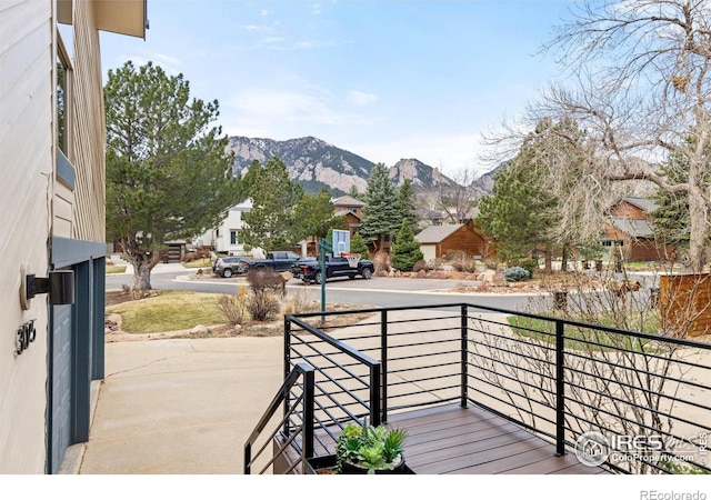 3075 Galena Way, Boulder, CO 80305 - view of patio with a mountain view, a residential view, and a balcony