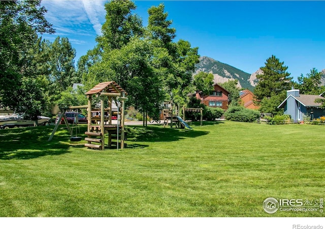 3075 Galena Way, Boulder, CO 80305 - view of grassy yard with a mountain view