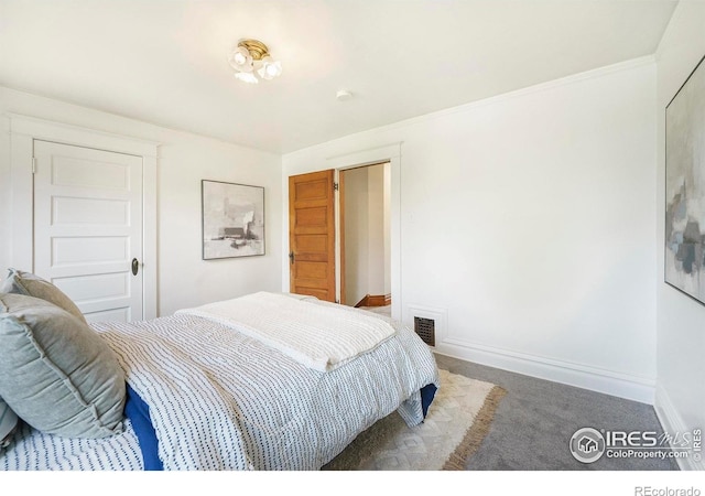 486 N Corona St, Denver, CO 80218 - bedroom featuring carpet flooring, baseboards, and ornamental molding