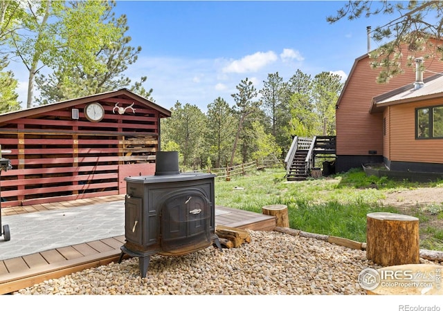 133 Rockledge Cir, Allenspark, CO 80540 - deck featuring stairs