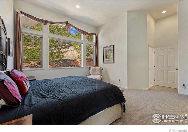 3005 Grey Fox Dr, Estes Park, CO 80517 - bedroom featuring baseboards, carpet flooring, and recessed lighting
