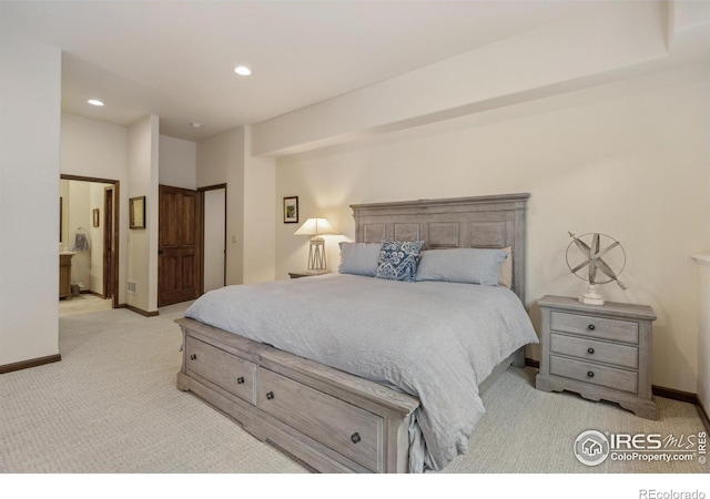 3005 Grey Fox Dr, Estes Park, CO 80517 - bedroom with light carpet, baseboards, and recessed lighting