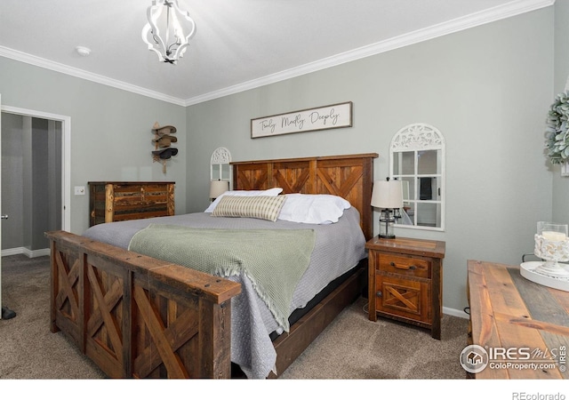 2015 Trail Ridge Dr, Severance, CO 80615 - carpeted bedroom with ornamental molding and baseboards