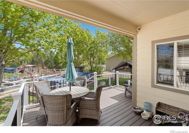 2015 Trail Ridge Dr, Severance, CO 80615 - deck with outdoor dining space