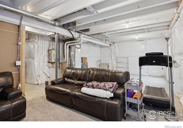 view of unfinished basement