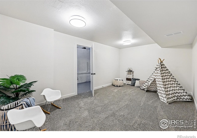 1805 W 22nd St, Loveland, CO 80538 - playroom with carpet floors, baseboards, and a textured ceiling