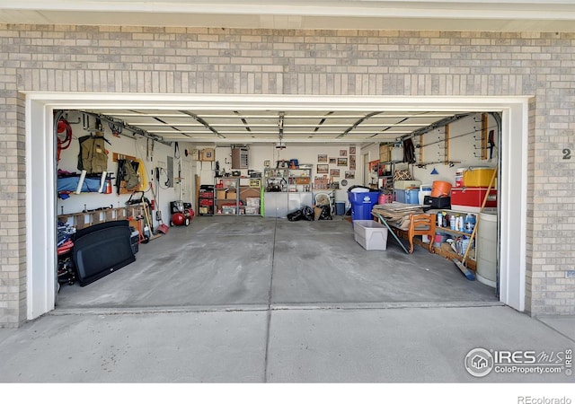 view of garage