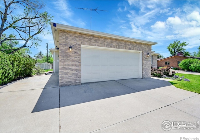 view of garage