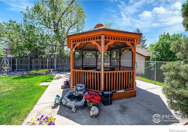 view of patio / terrace with a gazebo