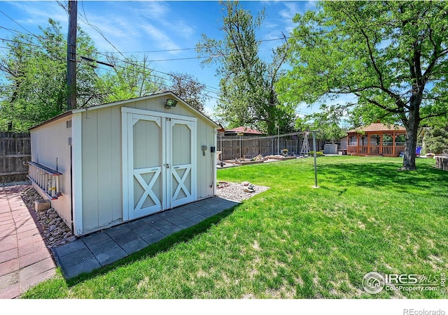 view of shed with a gazebo