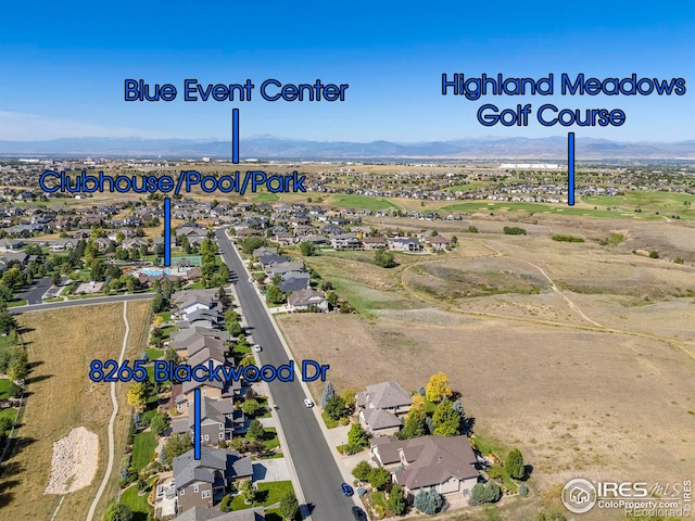 8265 Blackwood Dr, Windsor, CO 80550 - aerial view of residential area featuring mountains
