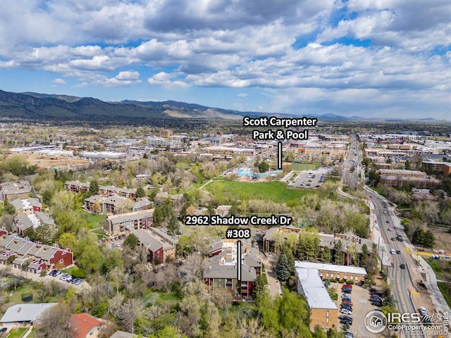 2962 Shadow Creek Dr # 308, Boulder, CO 80303 - aerial view of property's location with a mountainous background