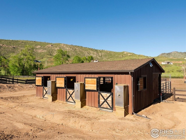 9840 Buckhorn Rd, Loveland, CO 80538 - stable featuring a mountain view