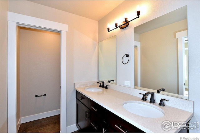 full bathroom featuring double vanity